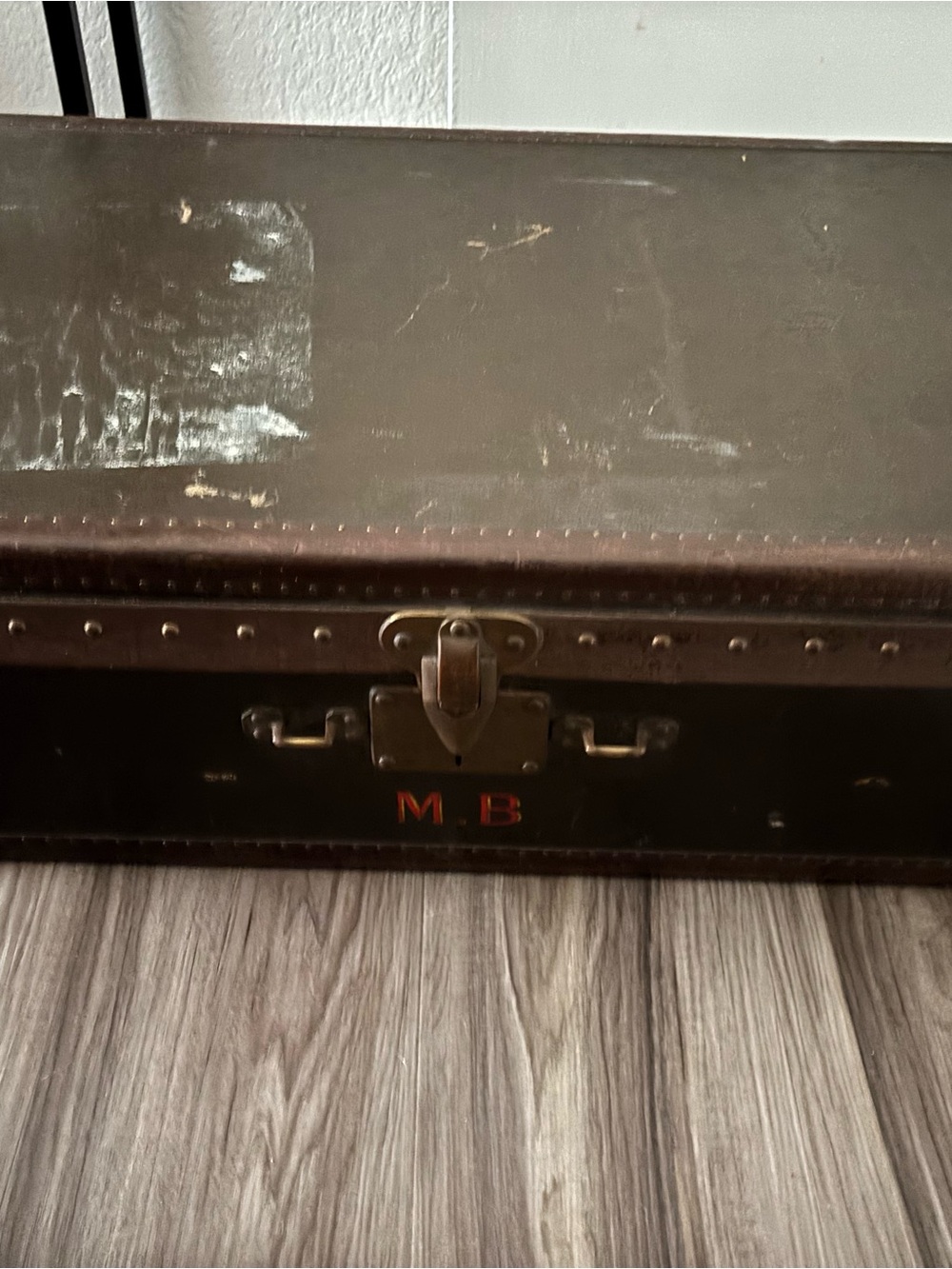 Louis Vuitton Brown Monogram Trunk with Brass Hardware